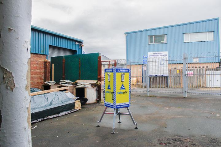 alarm pod on construction site